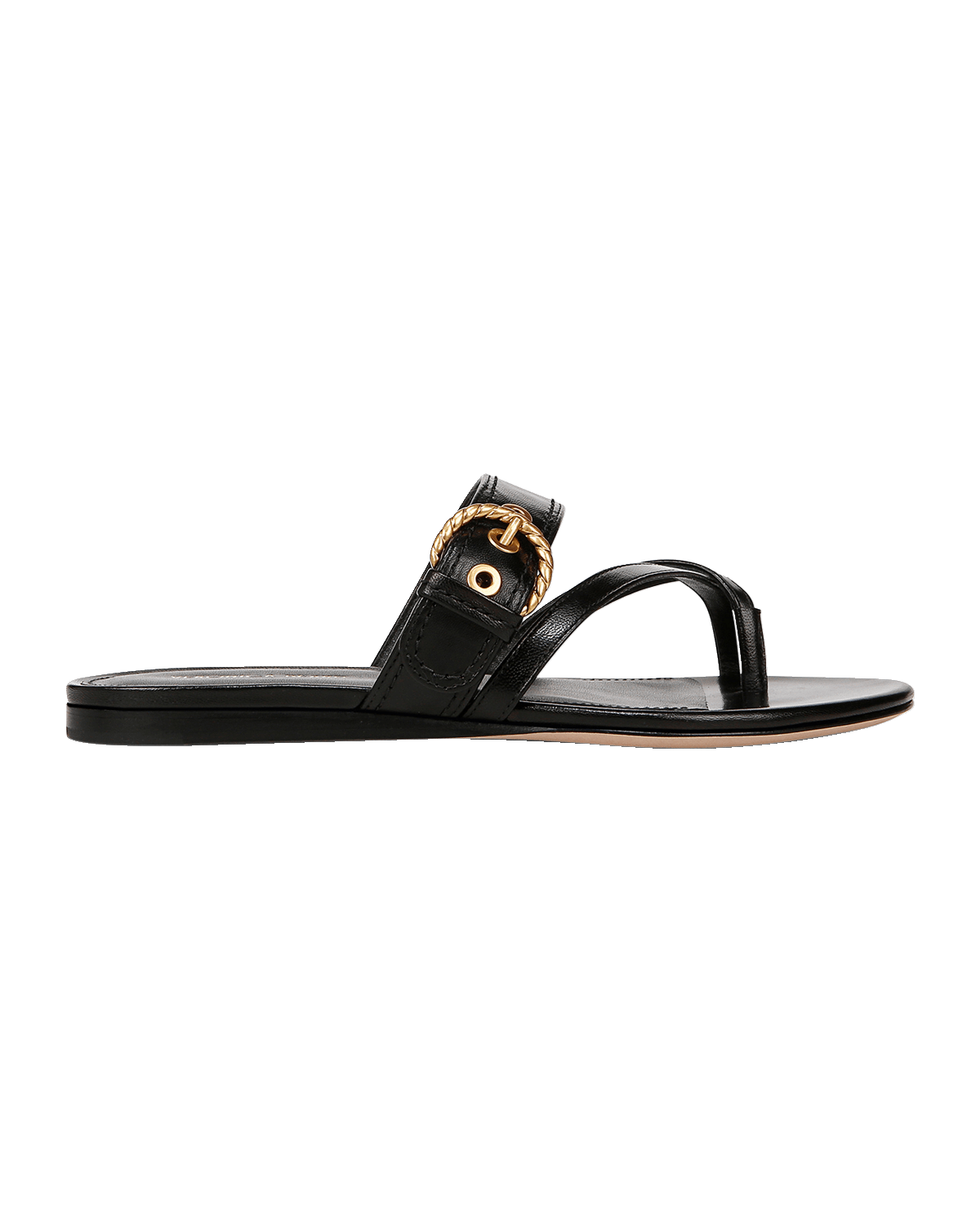 Veronica Beard Salva Leather Thong Buckle Sandals