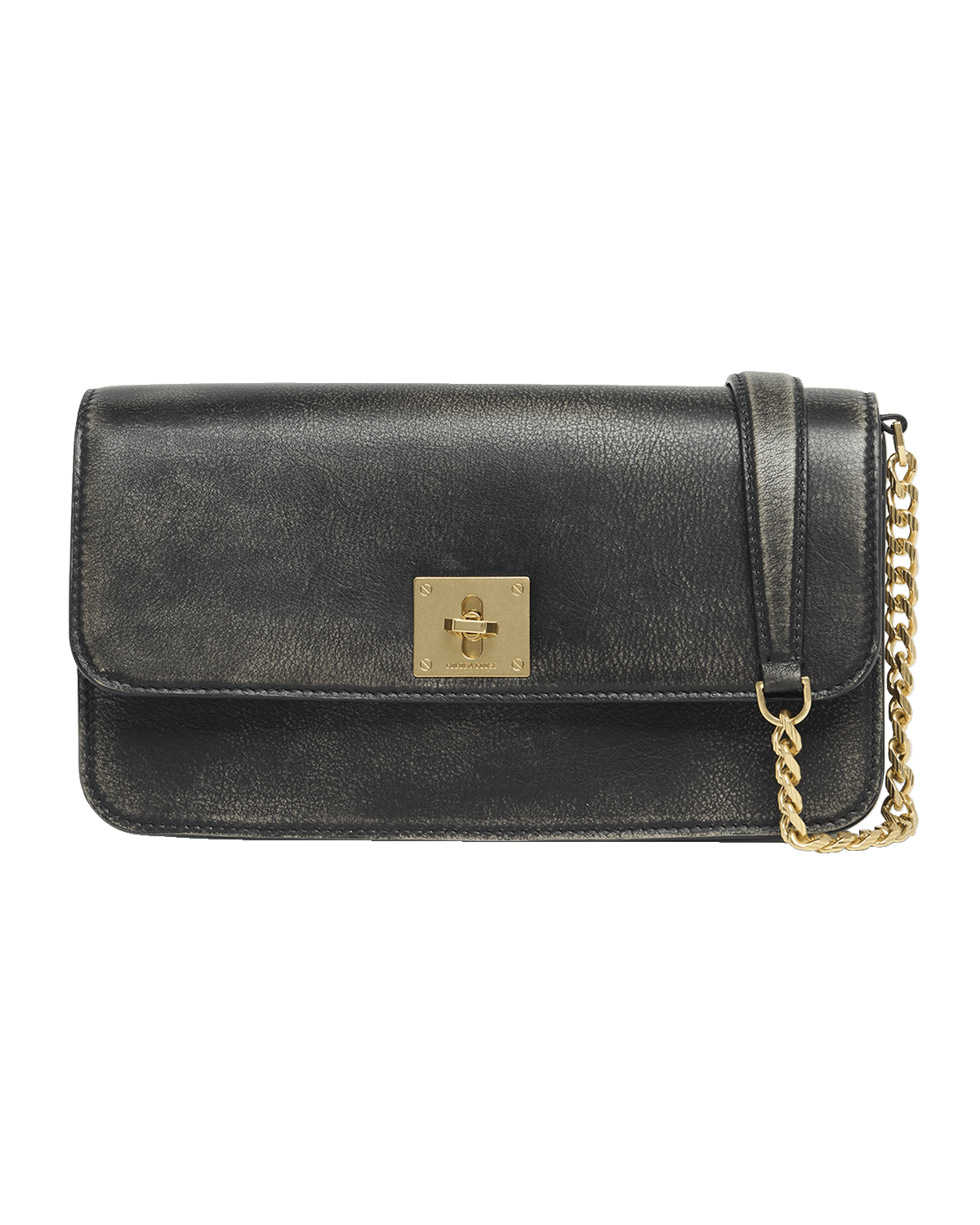 Golden Goose Gioia Flap Distressed Leather Shoulder Bag