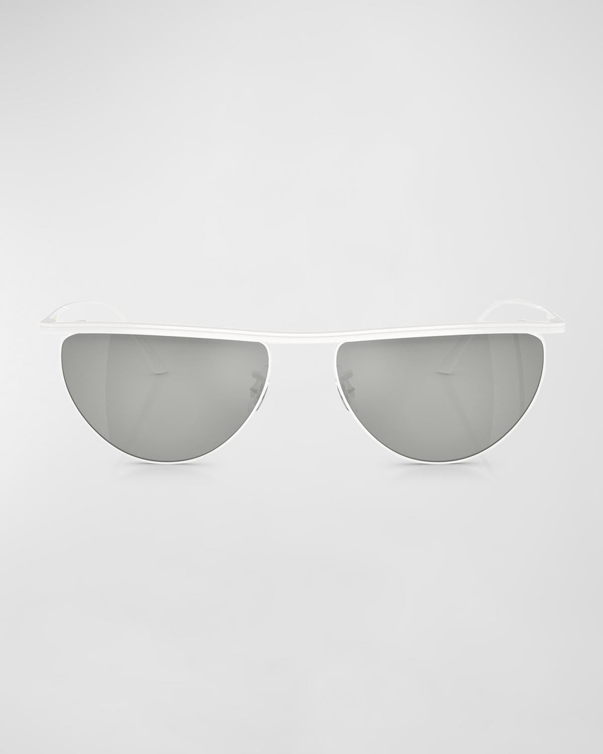 Khaite x Oliver Peoples Sleek Metal Windsor Rim Sunglasses