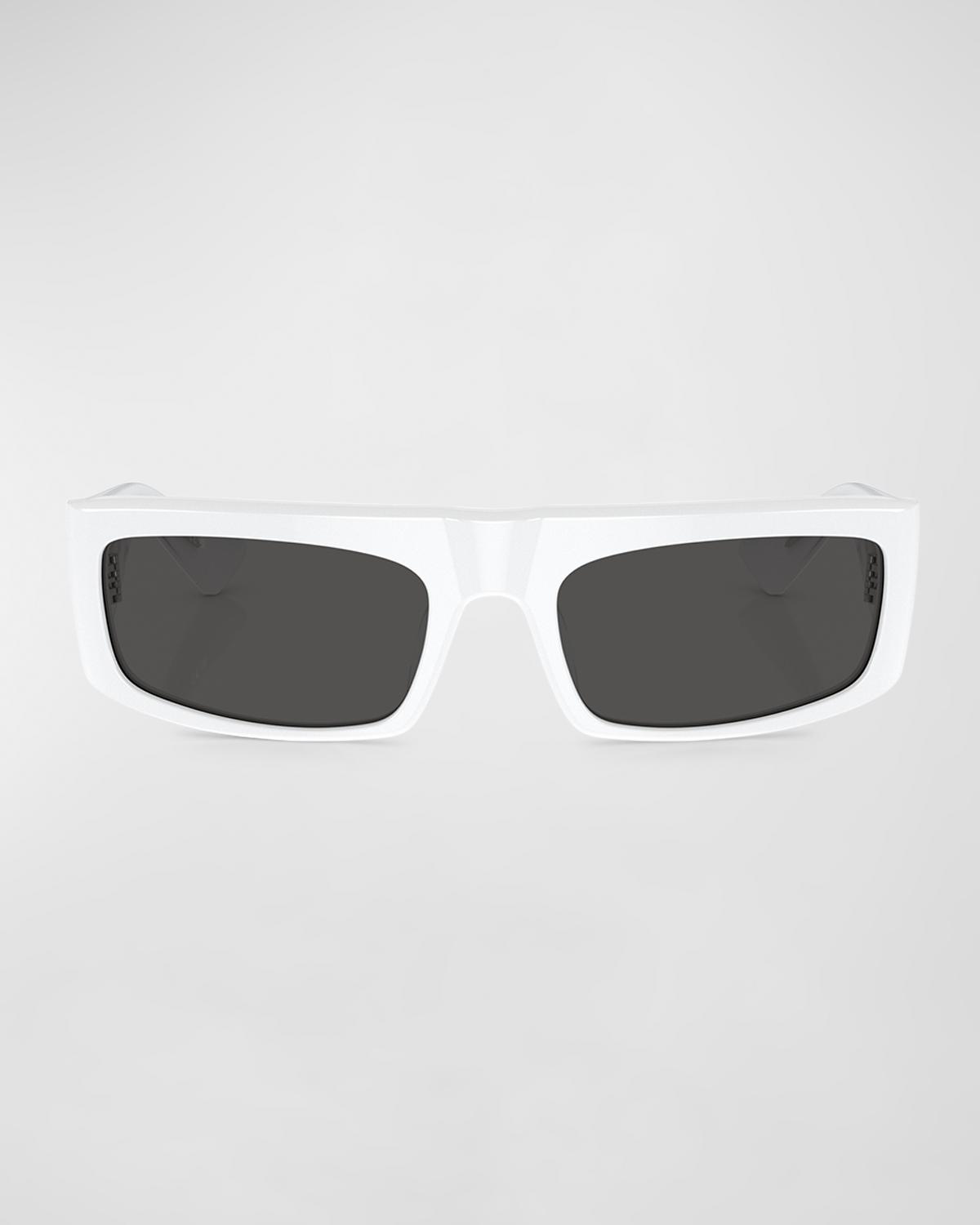 Khaite x Oliver Peoples Bold Acetate Rectangle Sunglasses