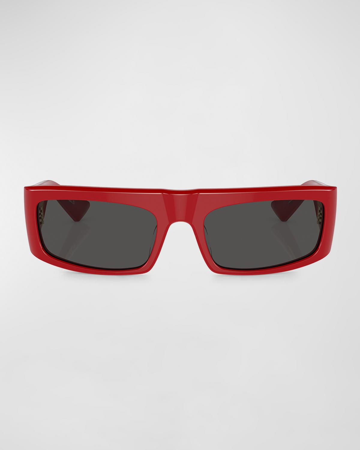 Khaite x Oliver Peoples Bold Acetate Rectangle Sunglasses