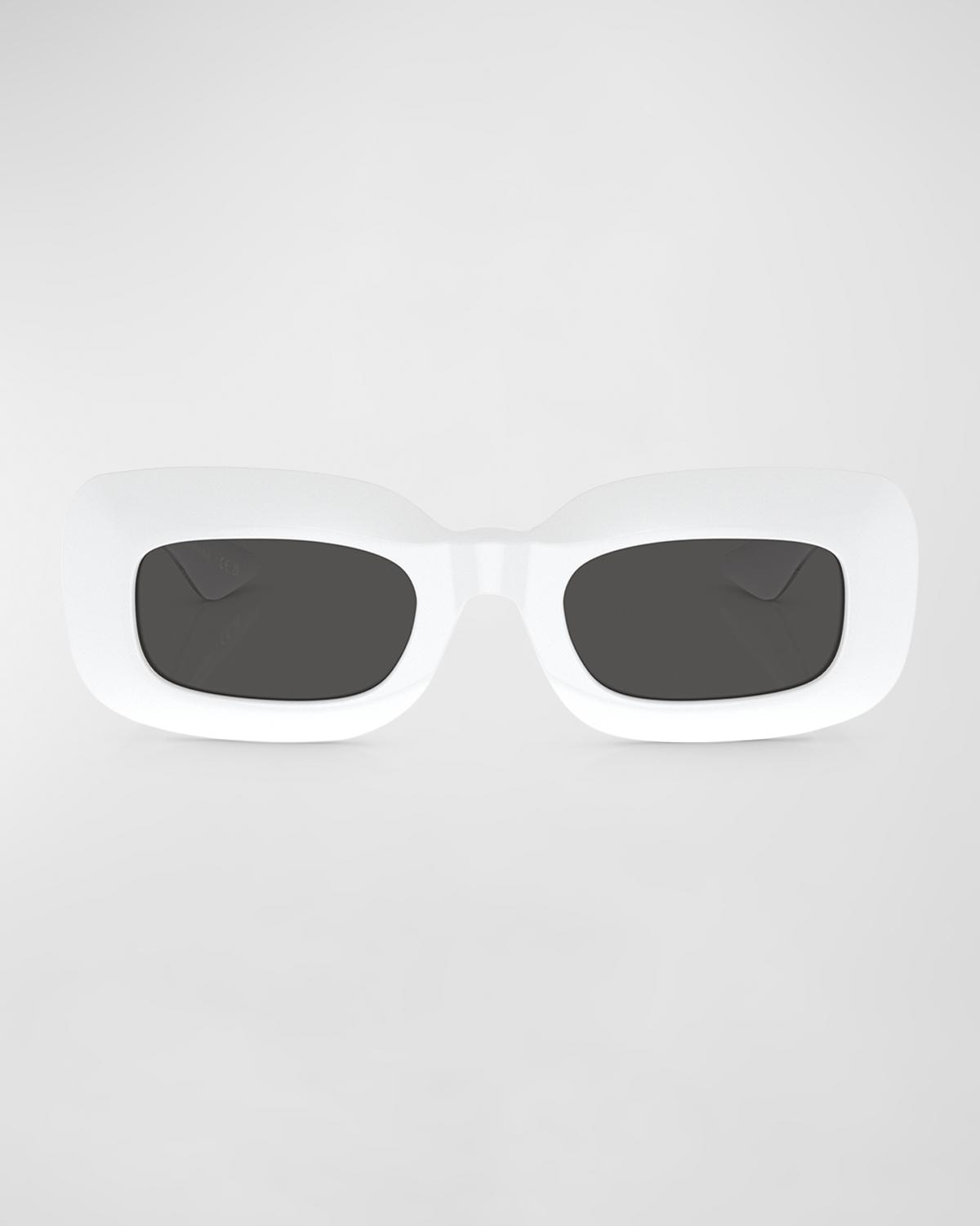 Khaite x Oliver Peoples Beveled Acetate Rectangle Sunglasses