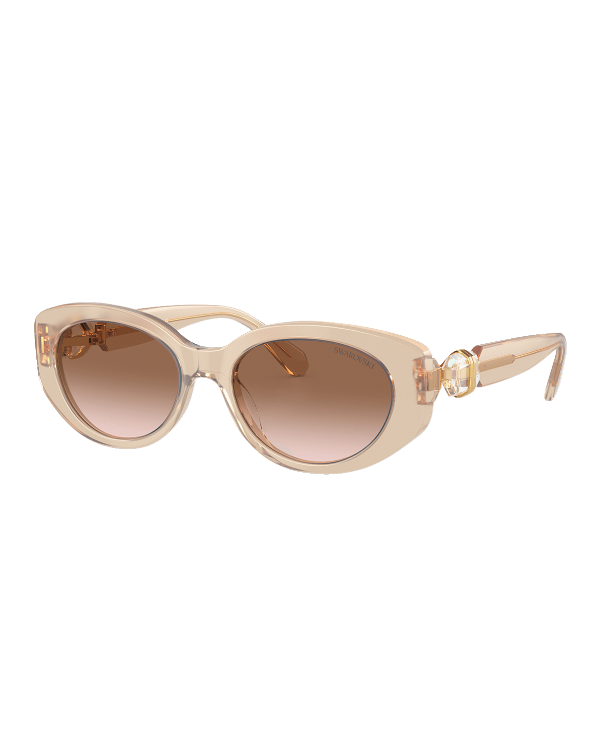 SWAROVSKI Imber Crystal Embellished Acetate Oval Sunglasses