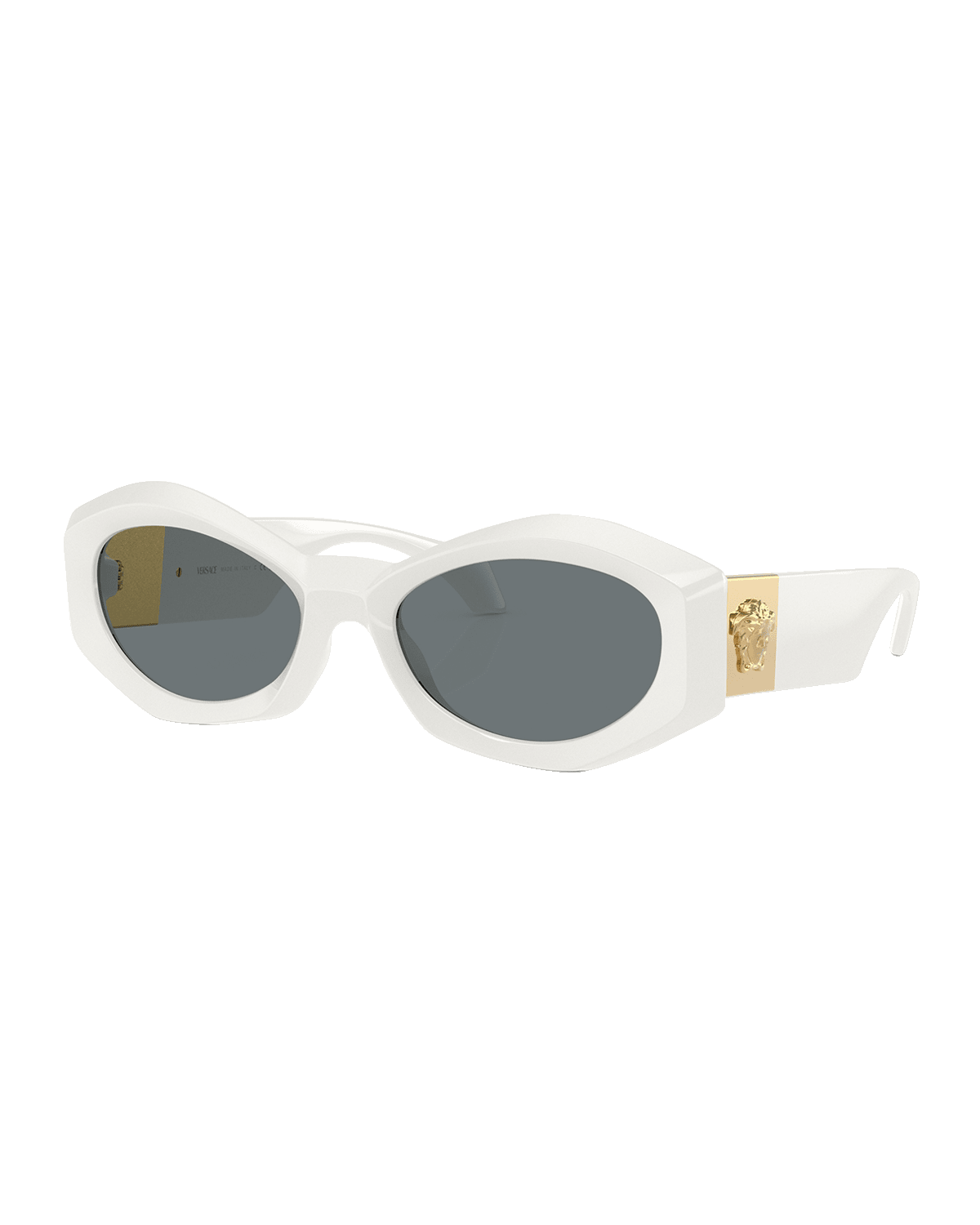 Versace Medusa Plaque Irregular Oval Sunglasses