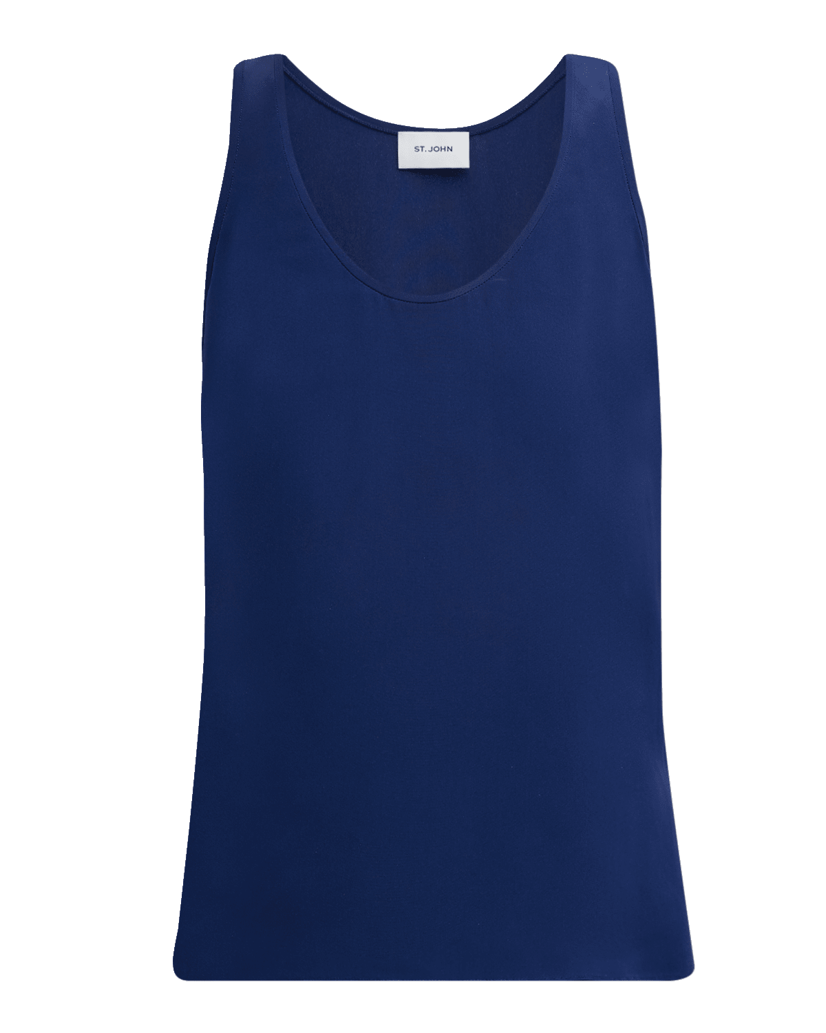 St. John Scoop-Neck Silk Crepe-De-Chine Tank Top