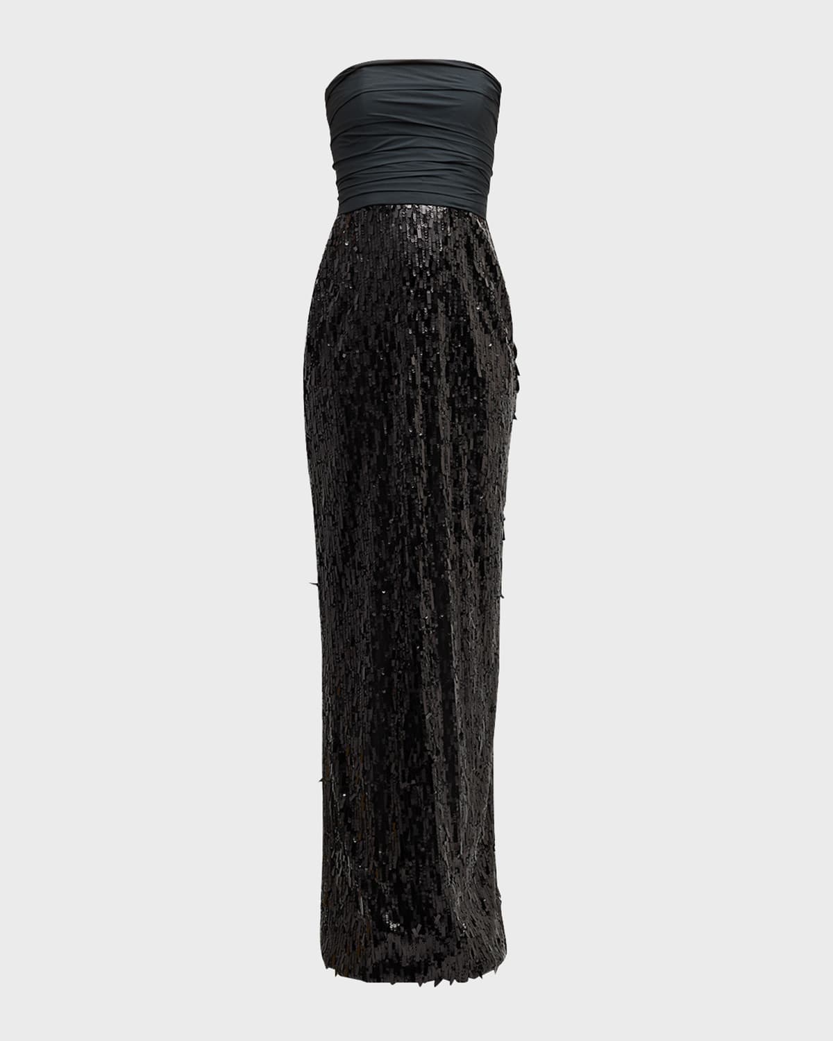 Pamella Roland Strapless Sequin Gown