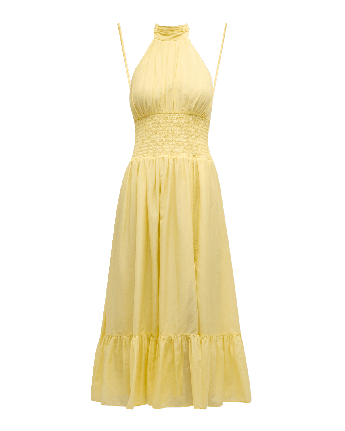Cinq a Sept Dover Cotton Silk Sleeveless Midi Halter Dress