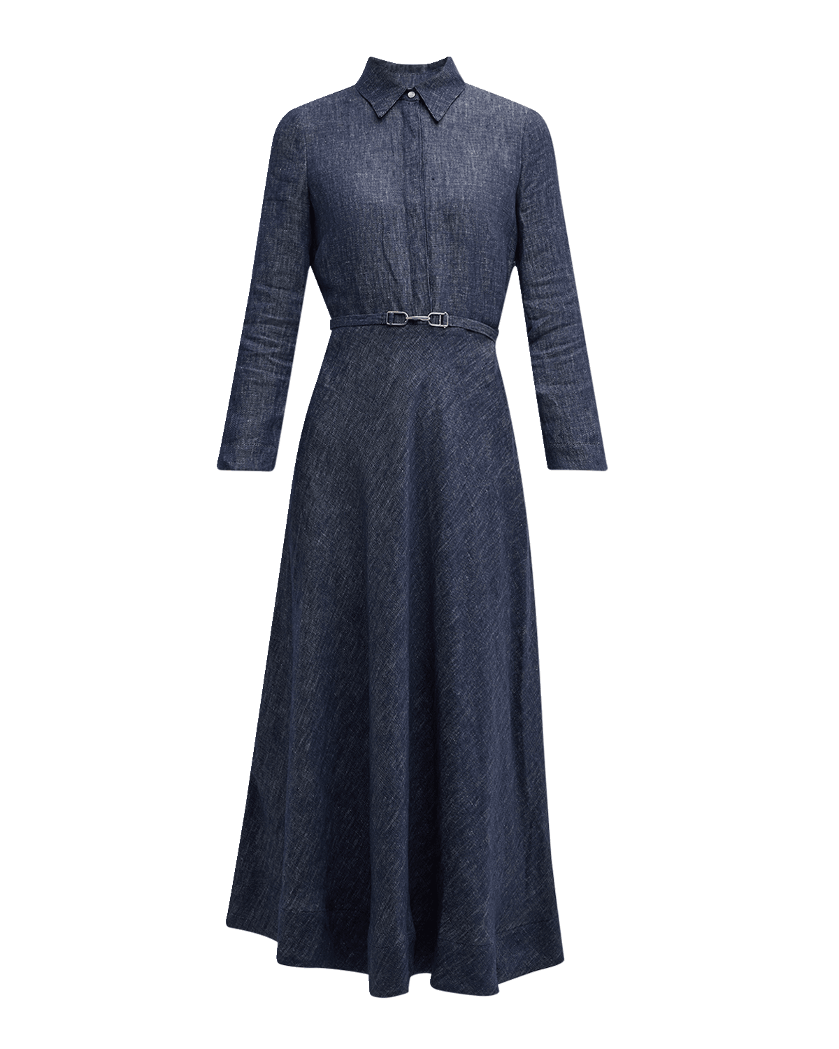 Gabriela Hearst Marley Belted Denim Maxi Shirtdress