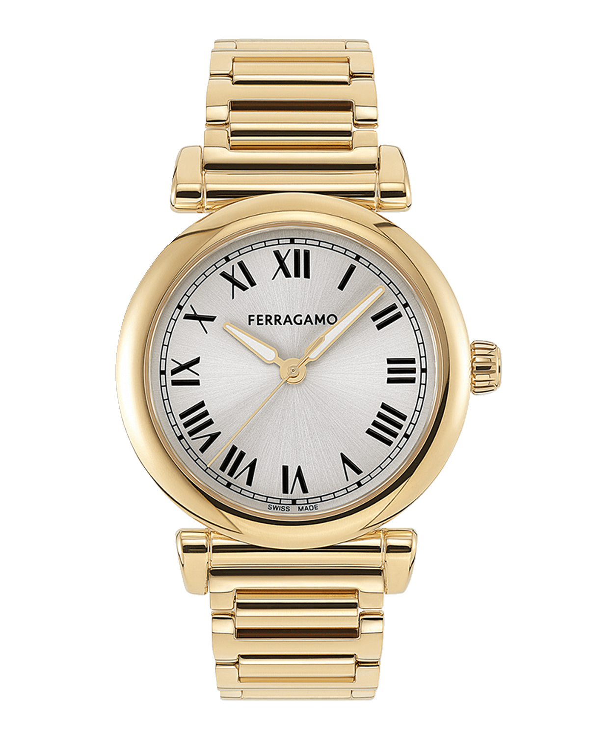 Ferragamo 36mm Ferragamo Allure Watch with Silver Dial, Yellow Gold