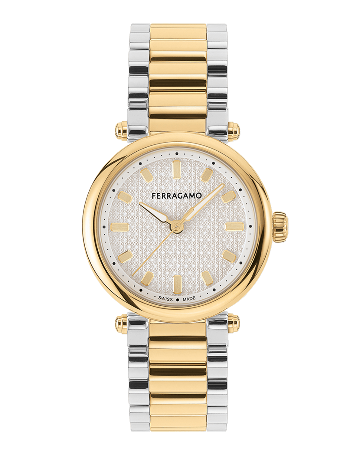 Ferragamo 30mm Ferragamo Softy Watch with Silver Dial, Two Tone