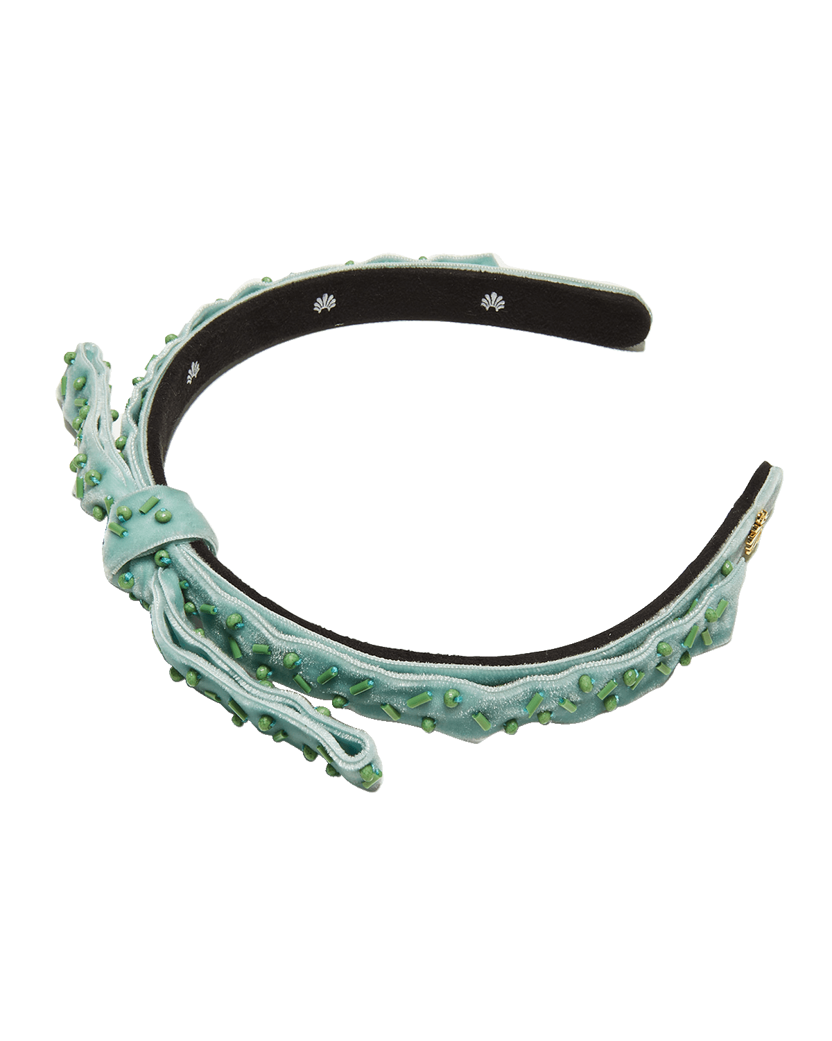 Lele Sadoughi Bardot Beaded Velvet Headband