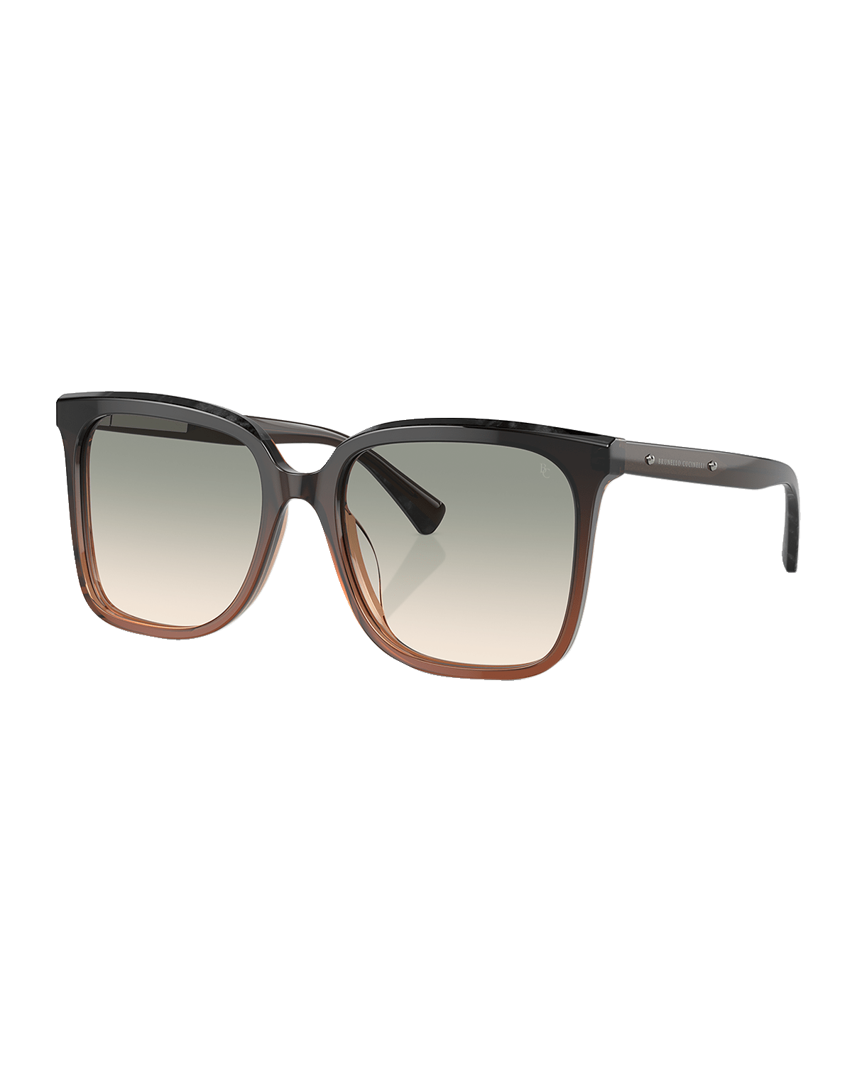 Brunello Cucinelli Gradient Acetate Square Sunglasses