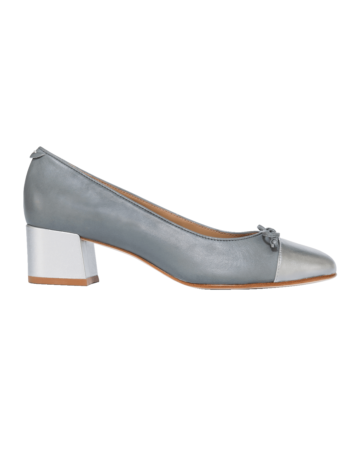 Bernardo Marisol Bicolor Cap-Toe Ballerina Pumps