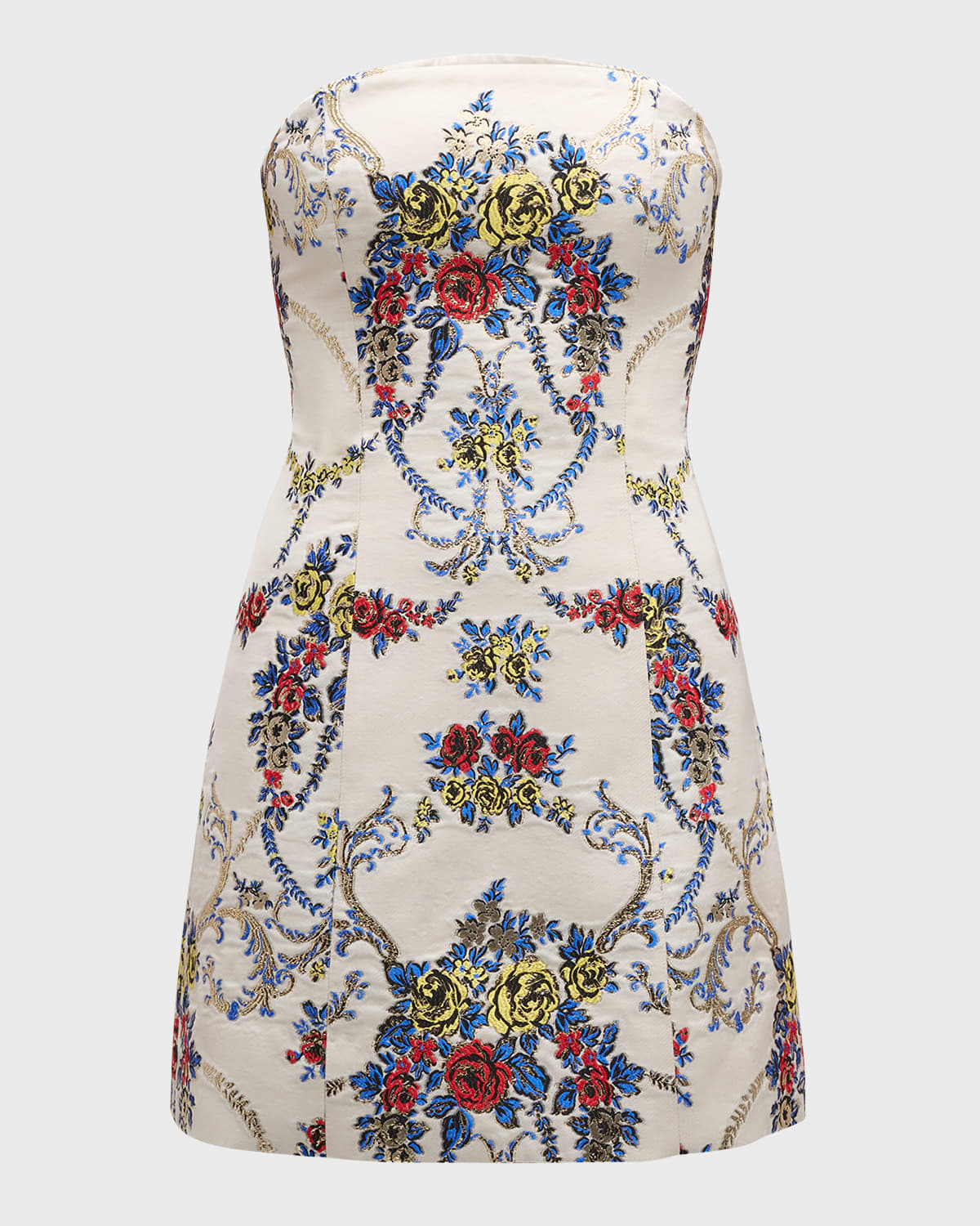 Alice + Olivia Velia Strapless Lantern Mini Dress