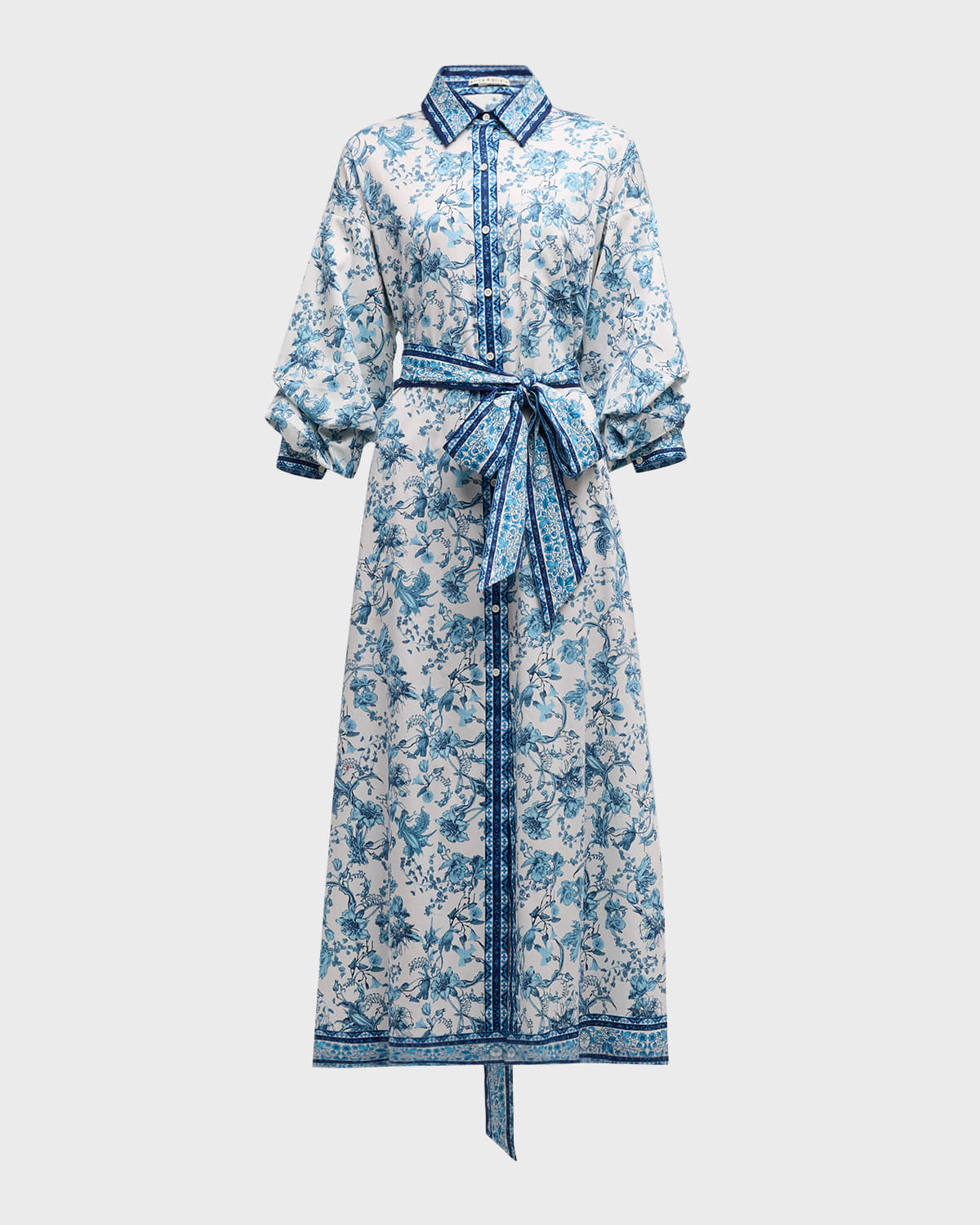 Alice + Olivia Tanika Button-Front Maxi Shirtdress