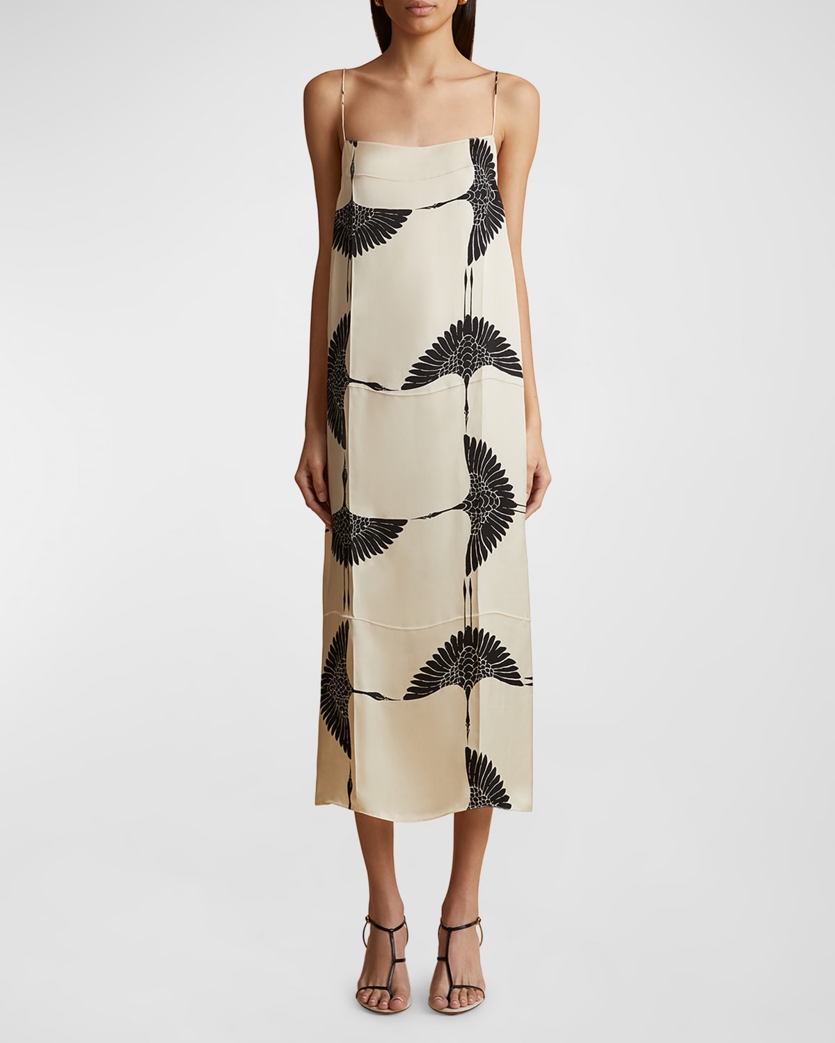 Khaite Sicily Sleeveless Satin Maxi Slip Dress