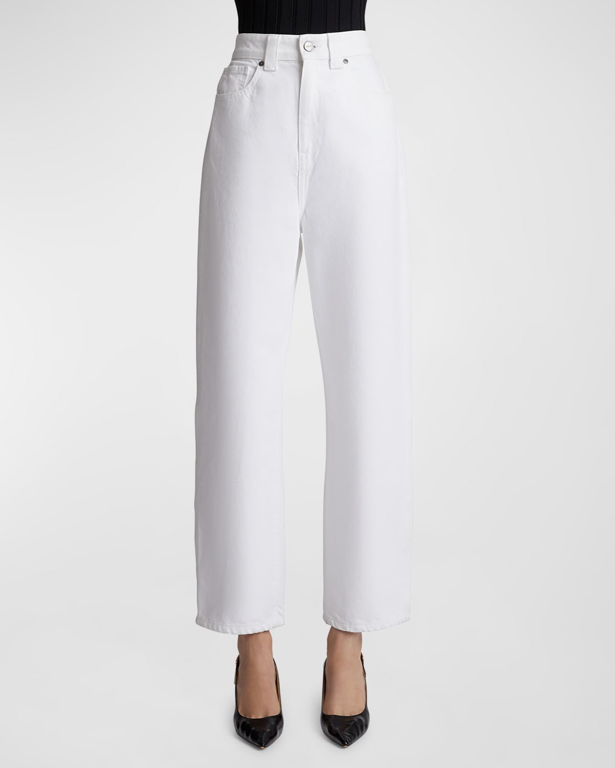 Khaite Shalbi High-Rise Straight-Leg Ankle Jeans