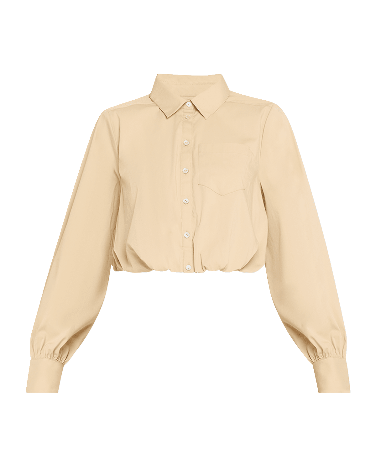 Cinq a Sept Reema Button-Front Poplin Crop Top