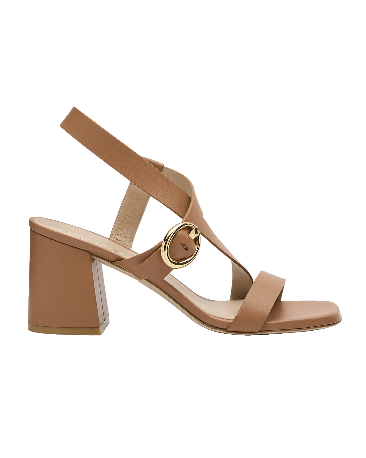Stuart Weitzman Benni Block-Heel Leather Sandals
