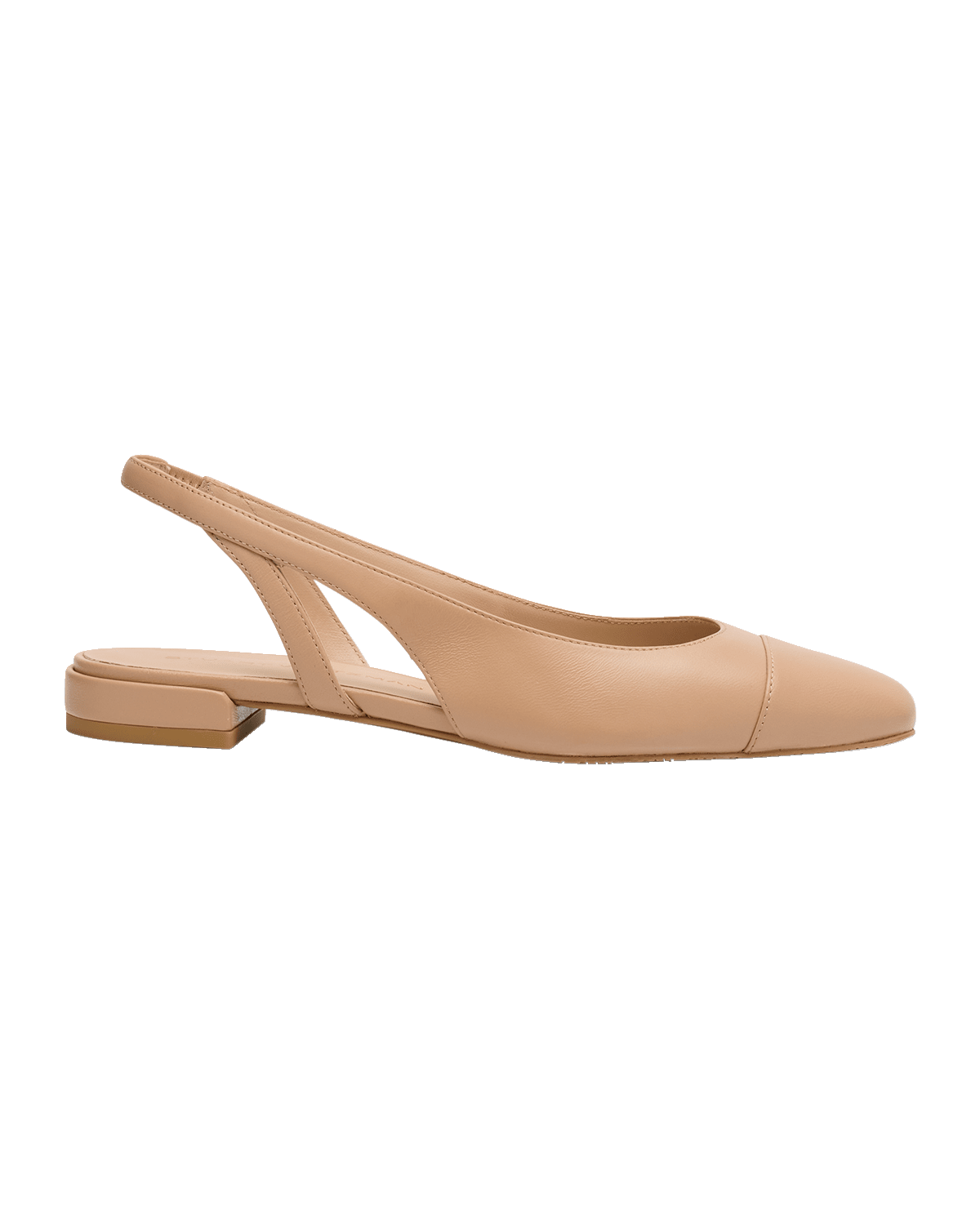 Stuart Weitzman Sleek Leather Slingback Ballerina Flats