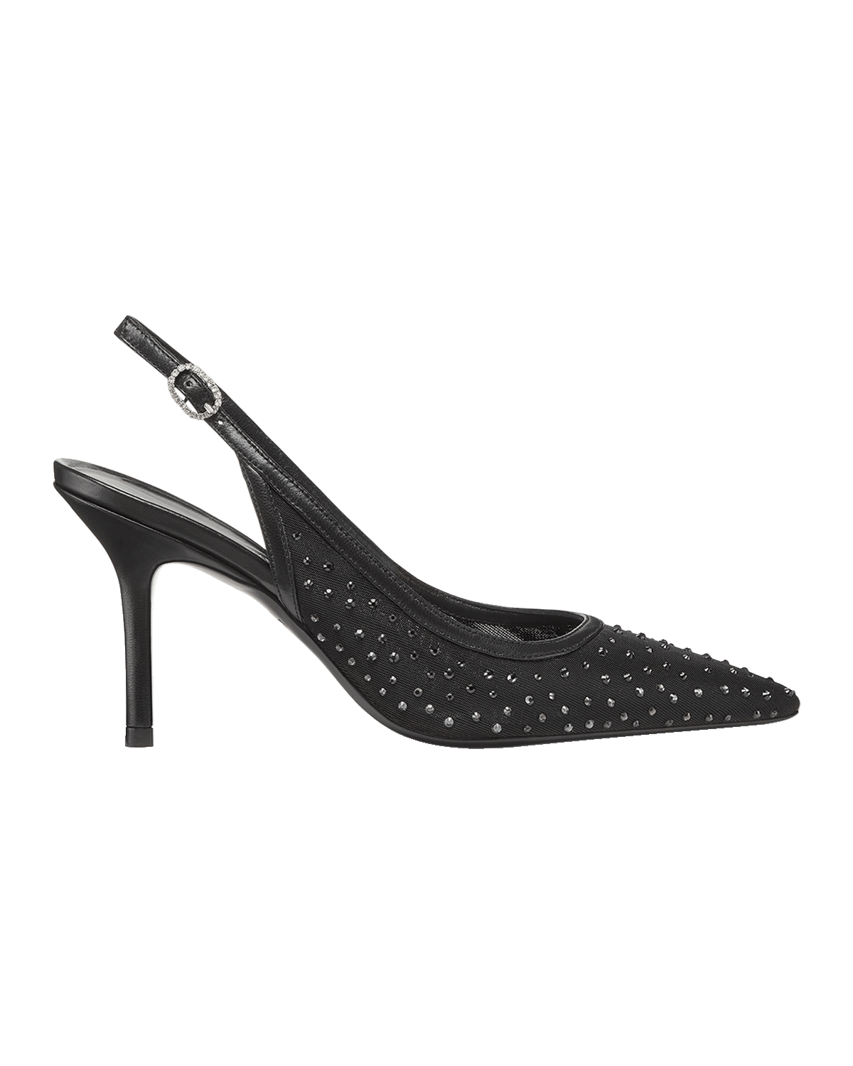 Stuart Weitzman Emilia Crystal Mesh Slingback Pumps