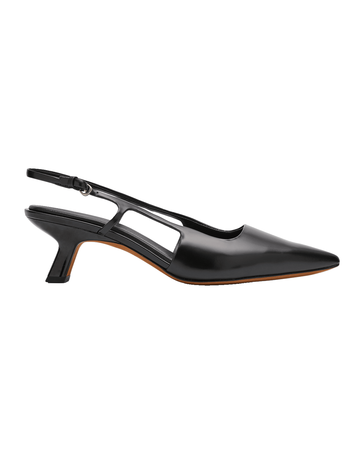 Vince Bianca Leather Kitten Slingback Pumps