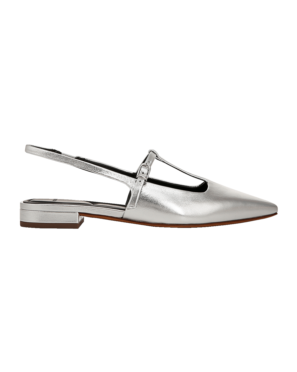 Vince Iliana Metallic T-Strap Ballerina Flats