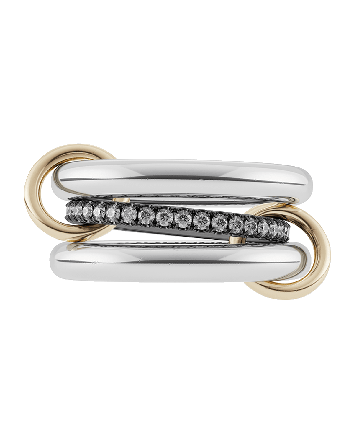 Spinelli Kilcollin Libra Gris 3-Band Ring with Diamonds