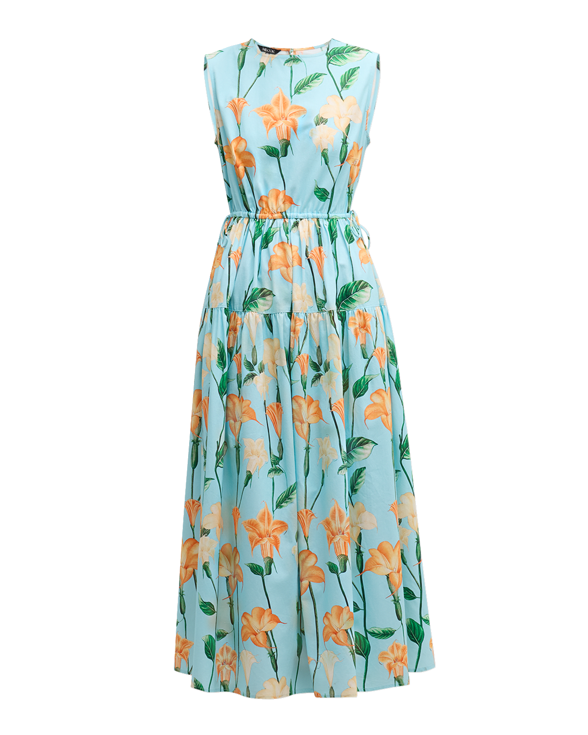 Misook Sleeveless Floral-Print Cotton Midi Dress