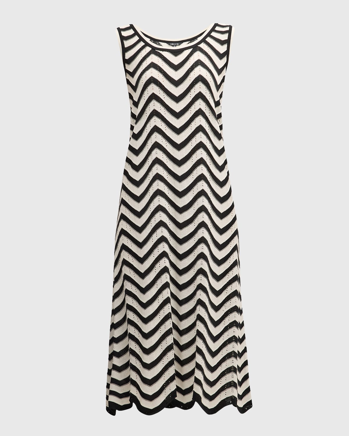 Misook Sleeveless Chevron Intarsia Midi Dress