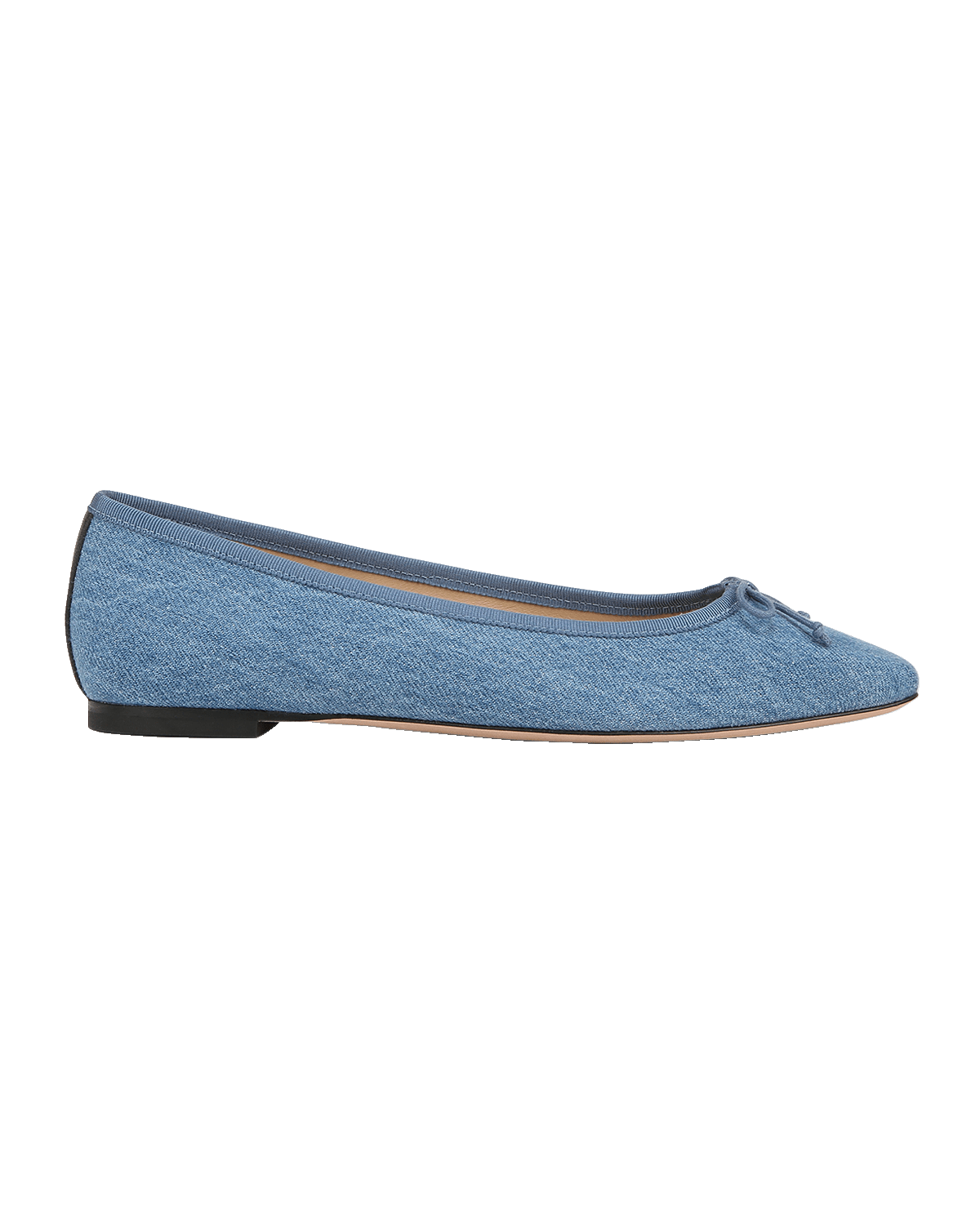 Veronica Beard Catherine Denim Bow Ballerina Flats