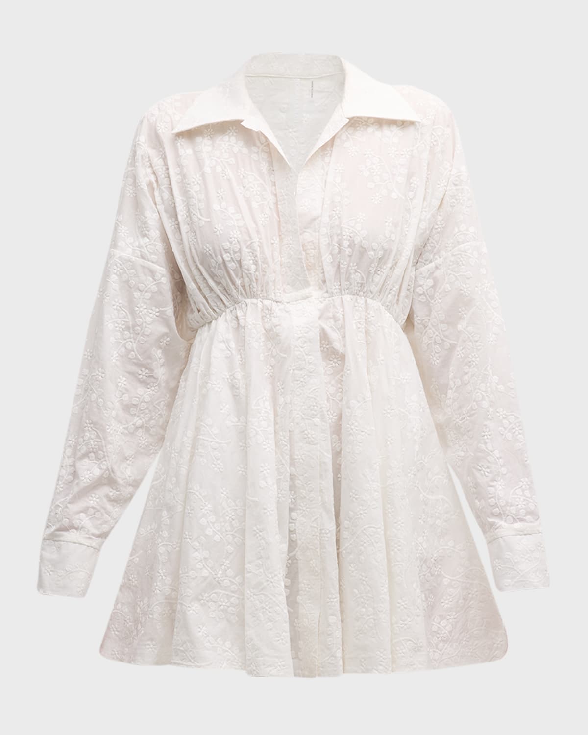 Norma Kamali Super Oversized Boyfriend Babydoll Mini Shirtdress