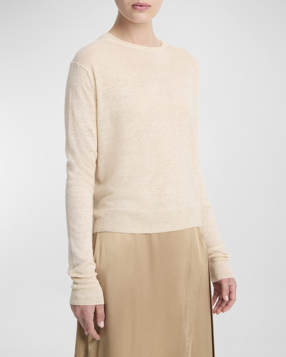 Vince Tissue Linen and Cashmere Crewneck Sweater