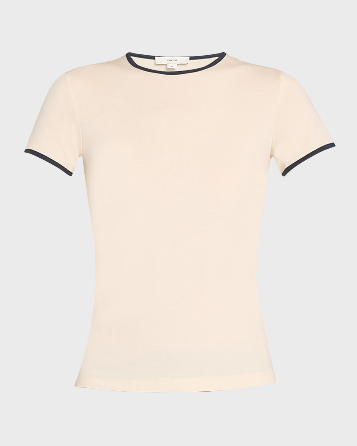 Vince Tipped Pima Cotton Short-Sleeve Crewneck T-Shirt