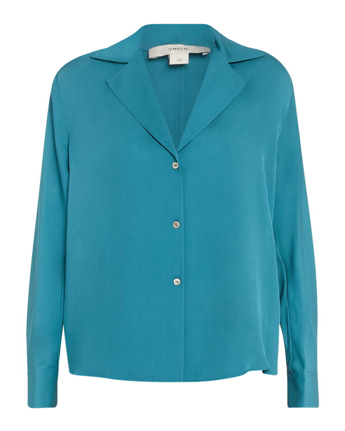 Vince Silk Lapel-Collar Dolman-Sleeve Blouse