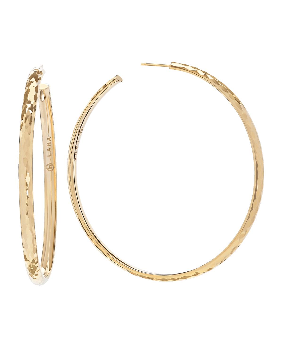 LANA Thin Disco Hoop Earrings, 60mm