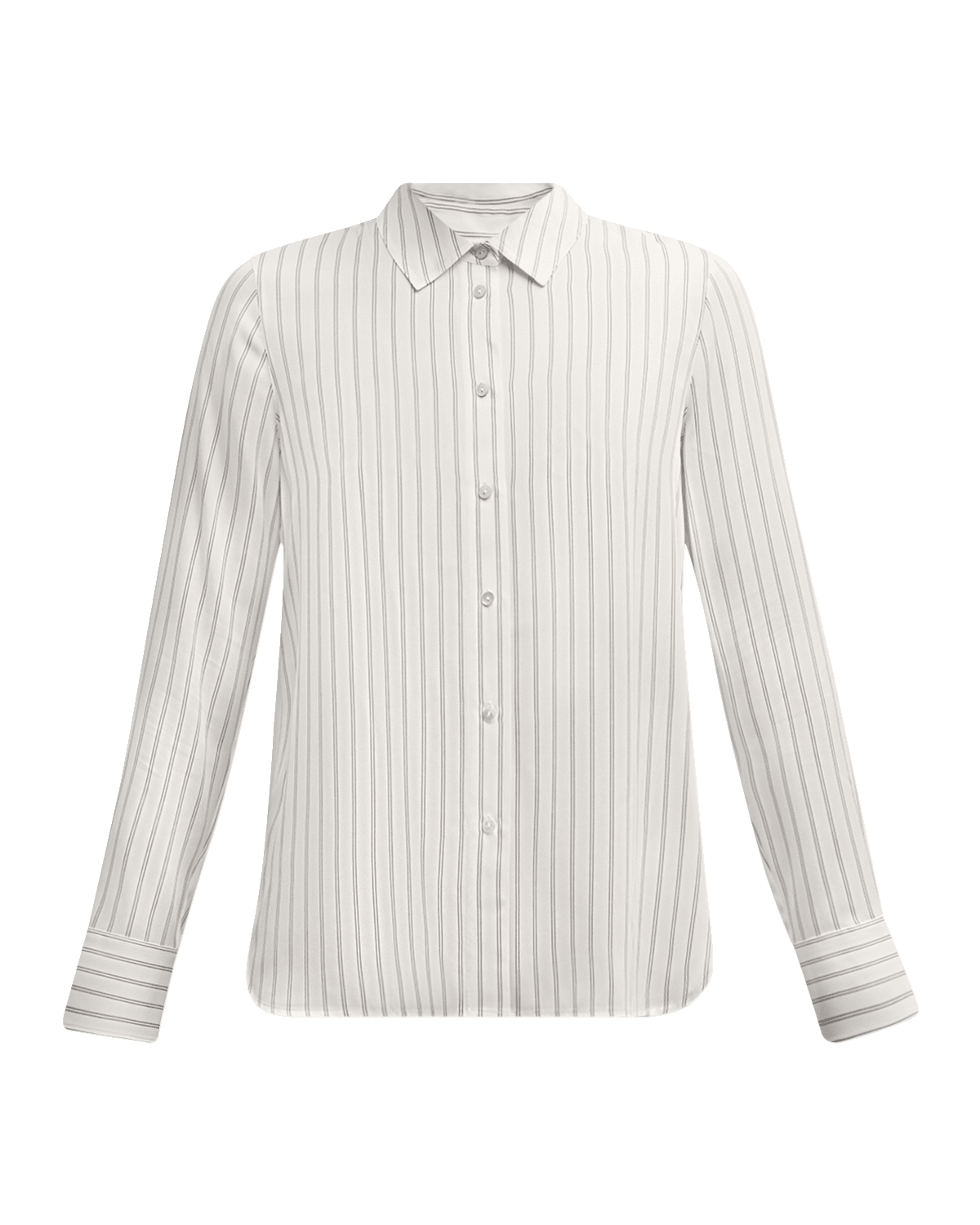 Vince Slim-Fitted Silk Stripe Blouse