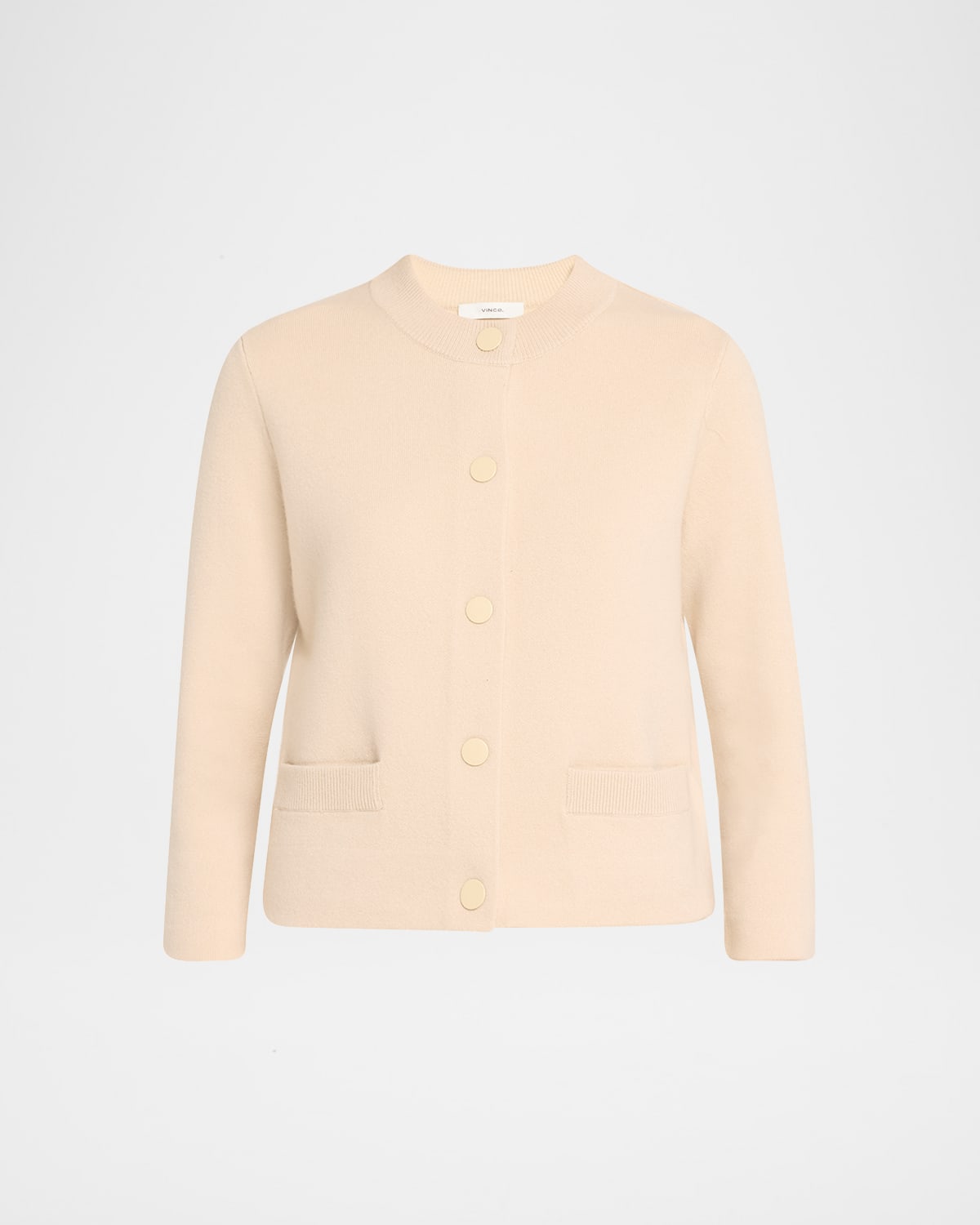 Vince Wool and Cashmere Shrunken Snap Cardigan