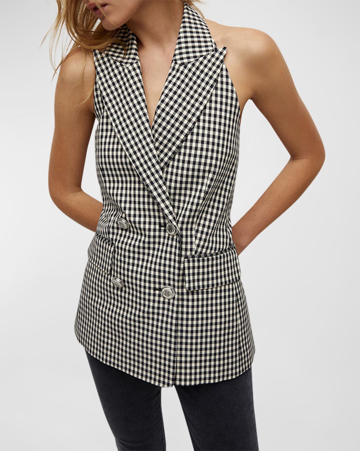 Veronica Beard Enfield Gingham Vest