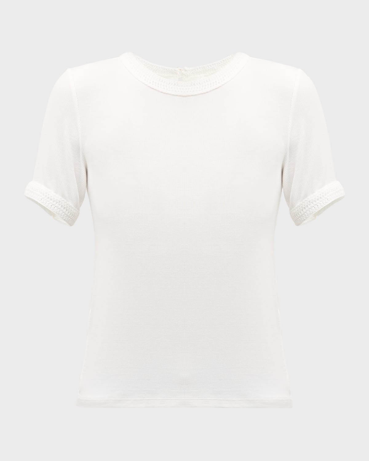 FRAME Crochet-Trim Tee