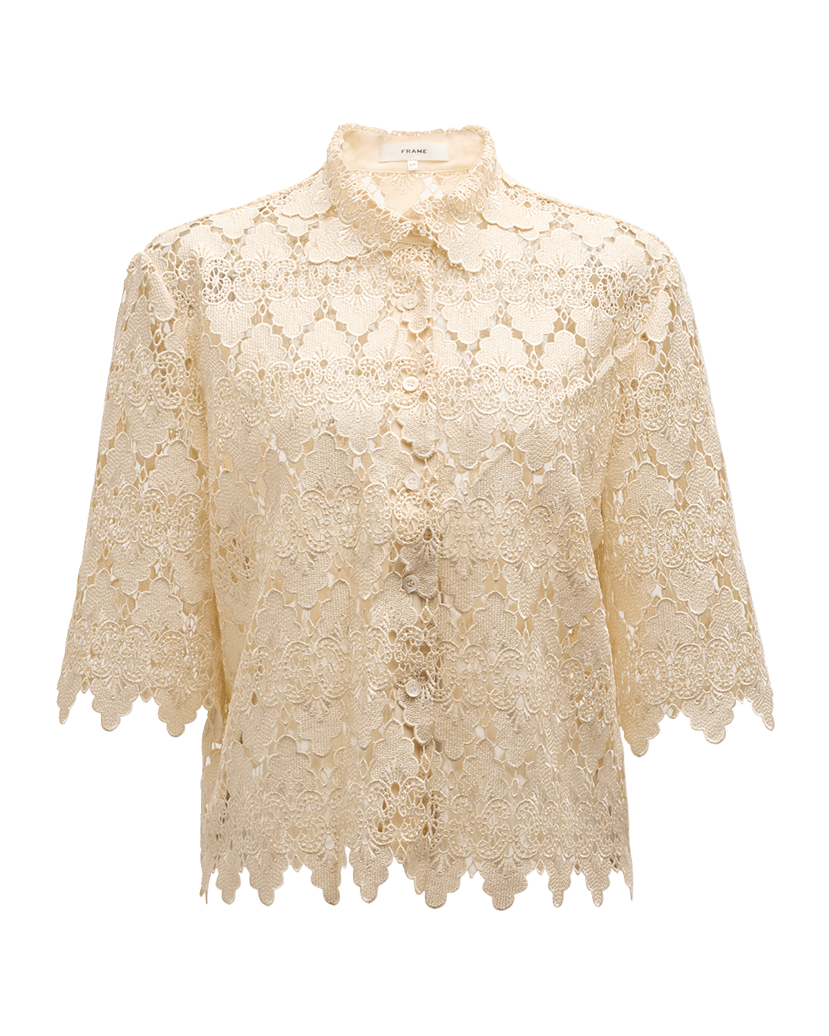 FRAME Lace Button-Front Shirt