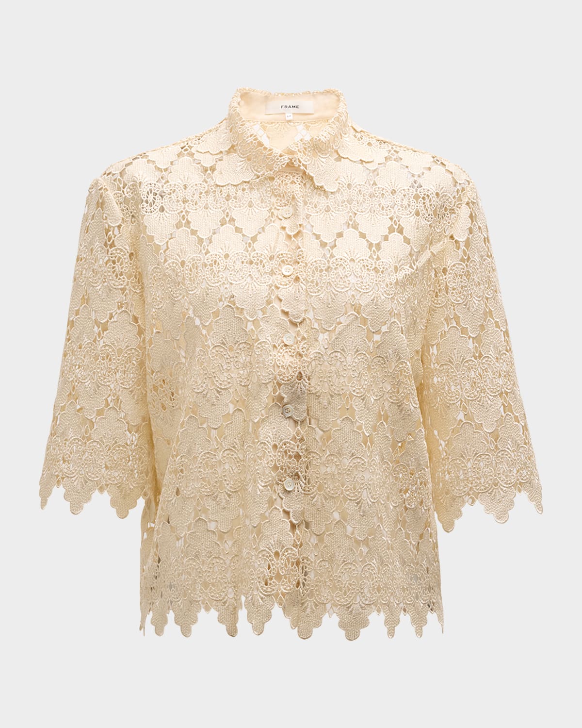 FRAME Lace Button-Front Shirt