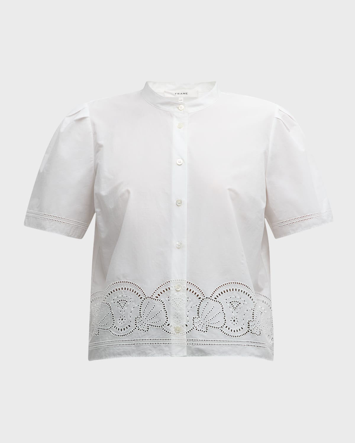 FRAME Embroidered Short-Sleeve Shirt