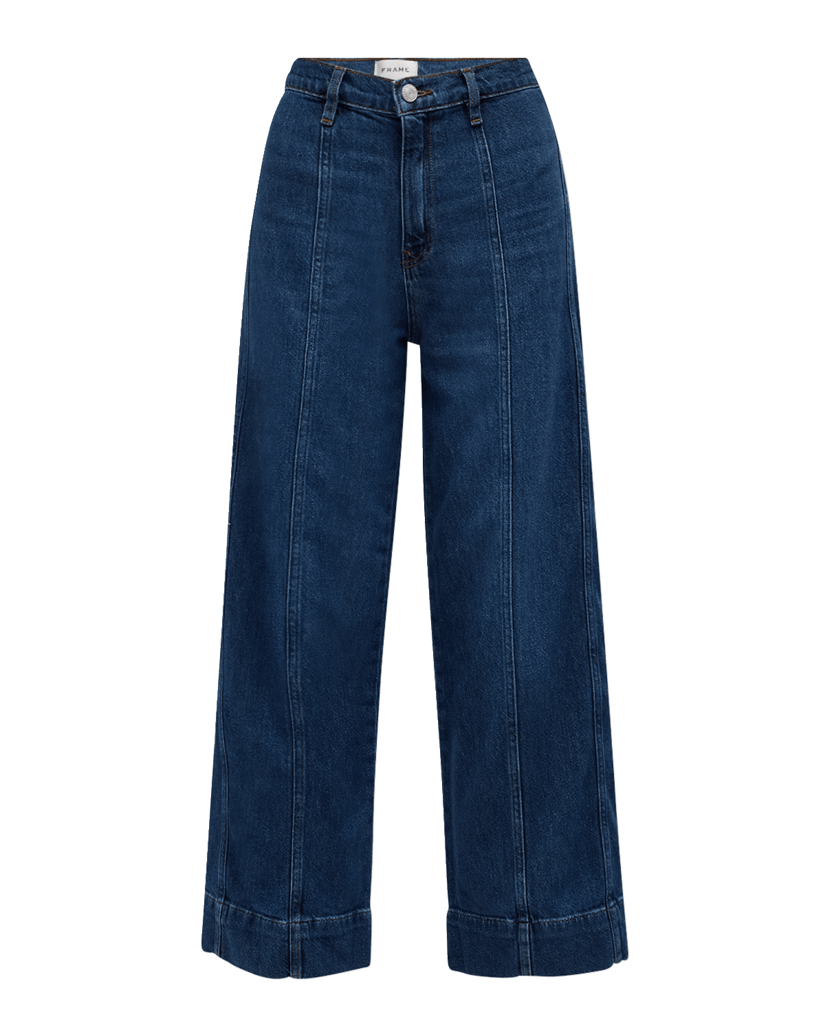 FRAME The Seamed Wide-Leg Crop Jeans