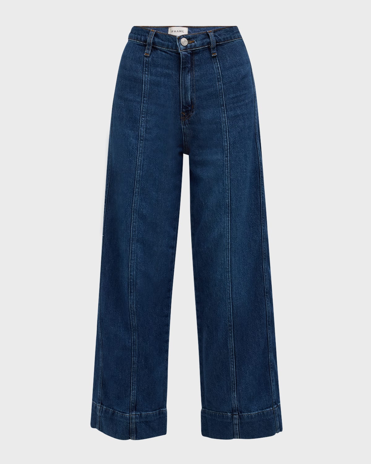 FRAME The Seamed Wide-Leg Crop Jeans