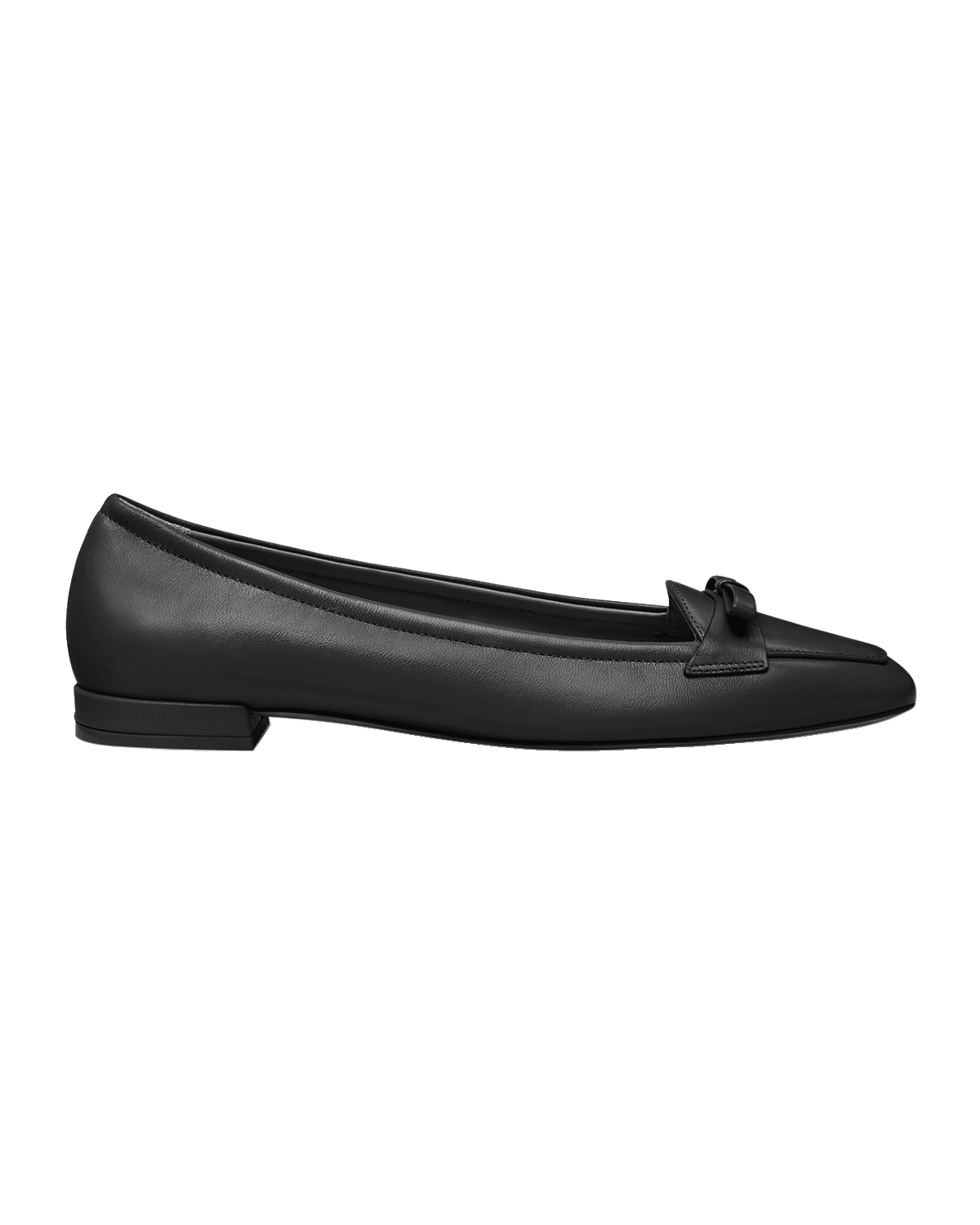 Stuart Weitzman Tully Leather Bow Ballerina Loafers