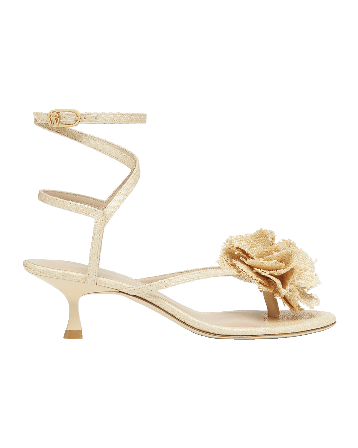 Stuart Weitzman Belize Flower Thong Ankle-Strap Sandals