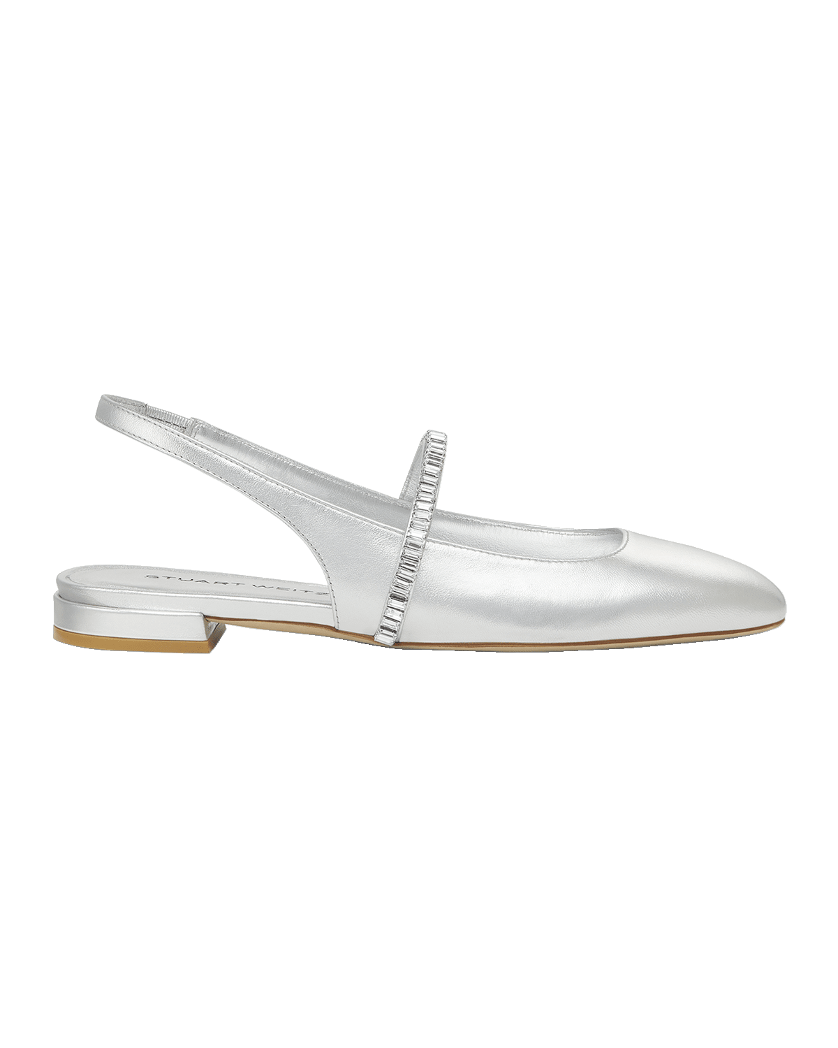 Stuart Weitzman Stefanie Metallic Slingback Ballerina Flats