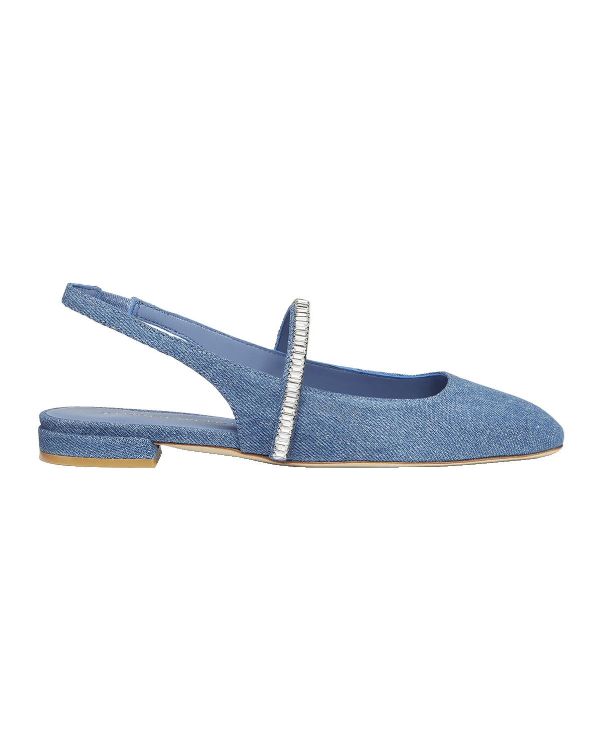 Stuart Weitzman Stefanie Denim Slingback Ballerina Flats