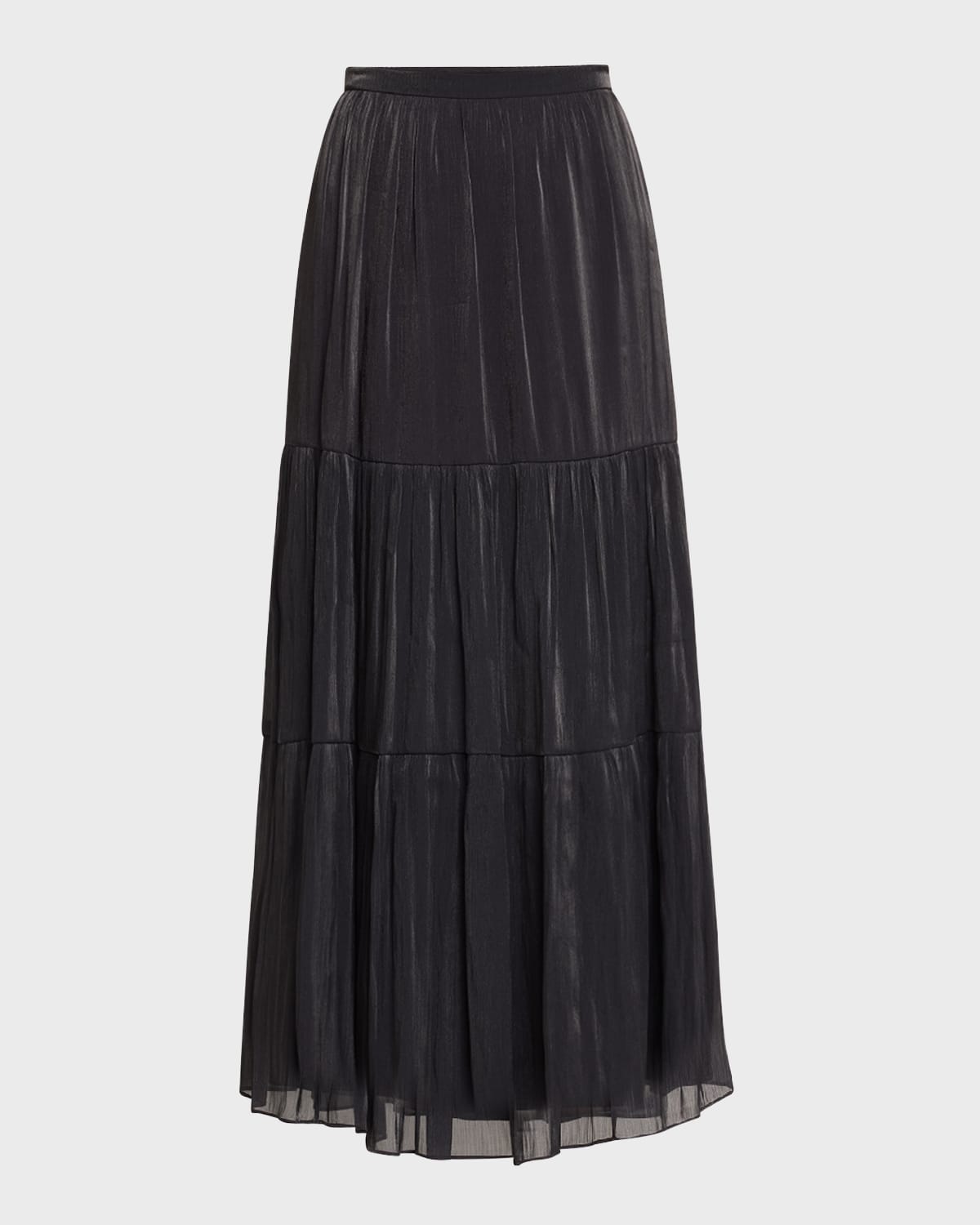 Kobi Halperin Marella Tiered Metallic Shimmer Maxi Skirt
